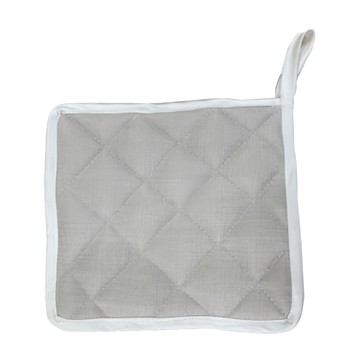 J&N 仿亞麻包邊隔熱墊 20*20cm 棉/麻  灰白色  2片  1組