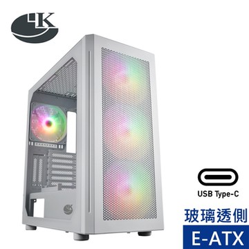 Superchannel 視博通 LK LAI099 ARGB E-ATX電腦機殼(白色)