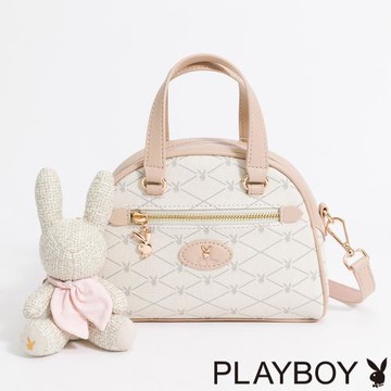 PLAYBOY - 手提半月包附長背帶 Graceful系列 - 米白色