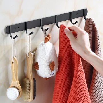不銹鋼掛鉤免打孔家用浴室門后掛衣鉤廚房客廳多功能收納排鉤壁掛