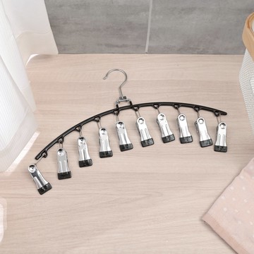 iBonjour可折旋轉頭不留痕曬衣架-黑色