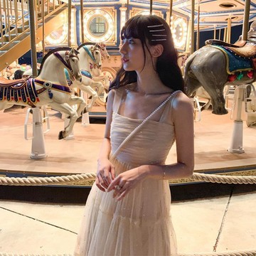 網紗吊帶連衣裙甜美中長款2026春夏新款韓版氣質顯瘦仙女超仙裙子不規則連身裙 韓系連衣裙 文藝連衣裙 套裝洋裝 連衣裙