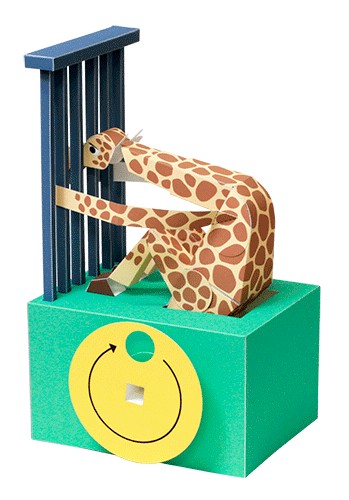 ??搖擺動物??DIY手作會動的動物紙模型【AAA3803】