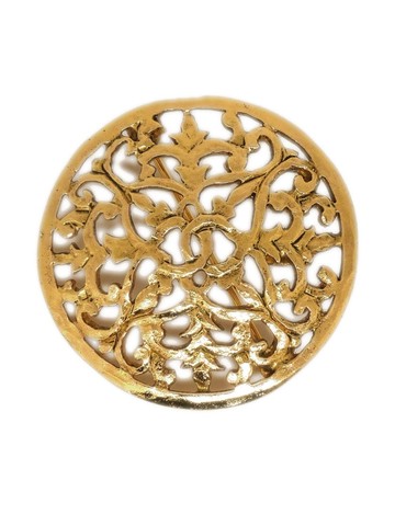 CHANEL Pre-Owned - 1991 CC medallion brooch - women - Gold Plated - One Size