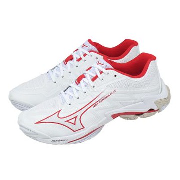 Mizuno 美津濃 排球鞋 Wave Lightning Elite 男鞋 白 紅 緩震 運動鞋 V1GA2600-54