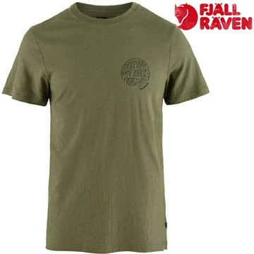 Fjallraven 北極狐 Hemp Blend Out Here 男款 棉麻混紡短袖T恤 12600265 620 綠【夏季 1 + 1 】
