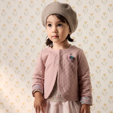 PIPPY氣質夾棉圓領外套 粉-110