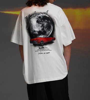 FINDSENSE X 2023 街頭時尚潮流 男士 寬鬆 星球汽車圖案 半袖短T  特色短T 學生T