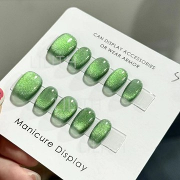 可隔日到貨！星雲系 純手工貓眼穿戴甲 追光貓眼 短芭蕾 手工甲 光療甲片 假指甲 指甲貼