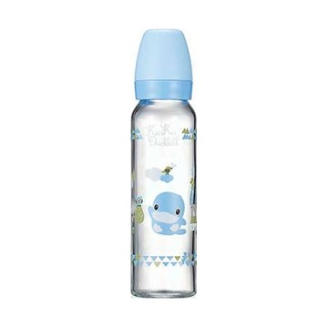 KU.KU Duckbill 酷咕鴨 超矽晶標準玻璃奶瓶  藍色  240ml  1個