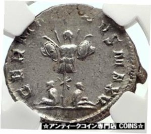 アンティークコイン コイン 金貨 銀貨 GALLIENUS Authentic Ancient Silver Roman Coin w GERMANY TROPHY NGC i70144 257AD