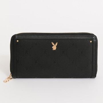 PLAYBOY - 拉鏈長夾  Brilliant系列 - 黑色/511-3119-09-3