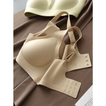 裸感無痕 女士寬肩帶文胸 一片式無鋼圈胸罩 純色舒適內衣 四季款