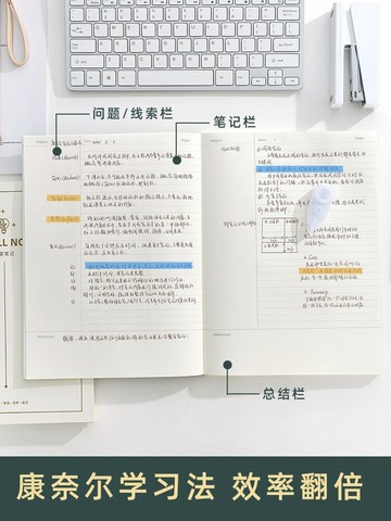 康奈爾A4課堂筆記本加厚記事本思維導圖學生錯題本考研復習本子
