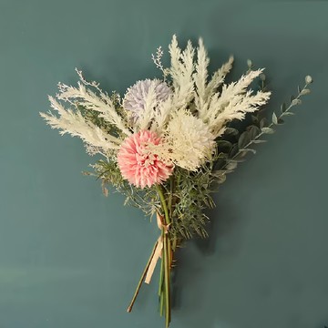 KUIBAO 快豹生活 Simple 簡約仿真落新花束 38cm  粉紫色  1個