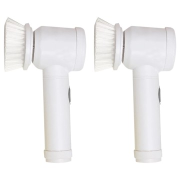 5合1電動清潔刷 可掛牆設計 配備5種刷頭 充電款 IPX6防水  白色  2組