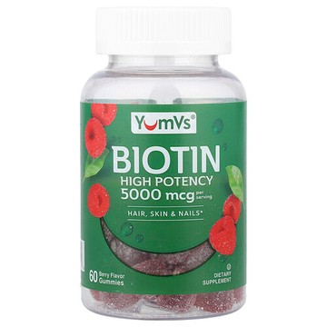 YumVs, 生物維生素軟糖，優效，漿果味，60 粒軟糖（每粒軟糖 2,500 微克）