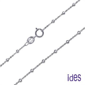 ides愛蒂思 義大利14K白金18吋項鍊鎖骨鍊（豆豆鍊）