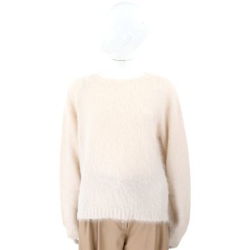 Max Mara STUDIO ACETO 米色羊毛馬海毛混紡圓領針織衫 毛衣