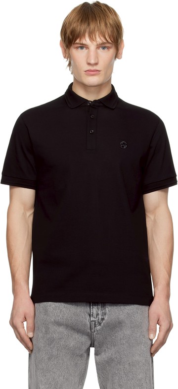 BOSS 黑色 Double B Monogram Polo 衫