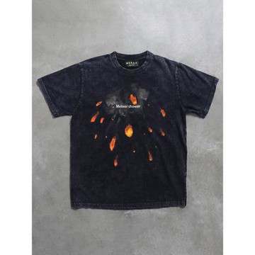 搞錢做慈善 實拍！重磅雪花做舊水洗！潮牌男女情侶款純色短袖T恤