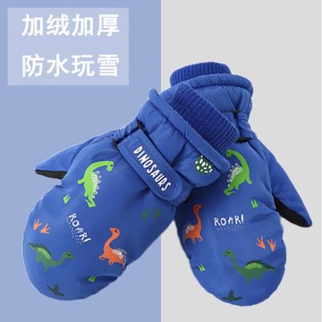 防水保暖加絨厚獨角獸滑雪手套