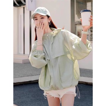 (免運)防曬衣外套女夏季新款洋氣短款輕薄透氣防曬衫寬松連帽遮陽防曬服
