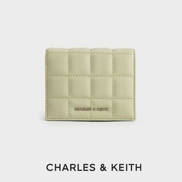 【CHARLES & KEITH】新色登場! 方塊絎縫短夾  LINE禮物獨家禮盒 附提袋｜快速出貨｜生日禮物｜情人節禮物｜小CK｜官方直營
