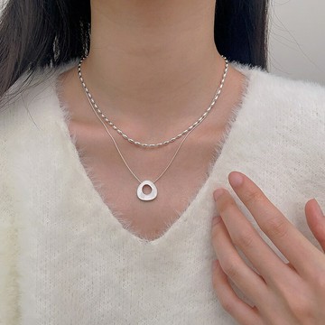 現貨+預購 925純銀項鍊白琺瑯吊墜-韓版滴膠百搭鎖骨鏈女飾品74iu16【獨家進口】【米蘭精品】