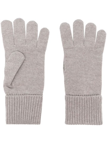 Woolrich - logo-patch cashmere gloves - women - Cashmere - M - Grey