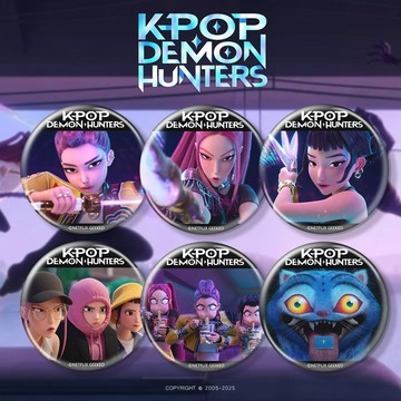 🌟小象優選🌟KPOP獵魔女團吧唧徽章冰箱貼網飛動畫電影周邊魯米秦宇痛包配飾