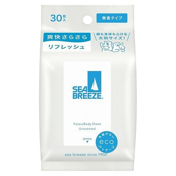 SEA BREEZE 爽身濕紙巾 全身用 無香  1入  1包