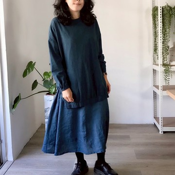 【長版上衣 02】口袋梯型開衩長版衣/26色