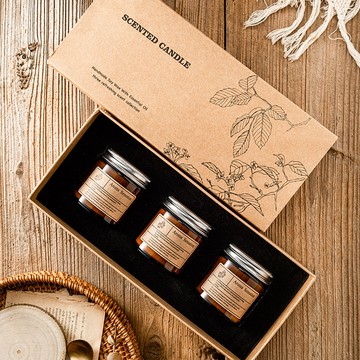 快速出貨【蝦米良品】3入香氛蠟燭禮盒 4種香氣任選（香氛大豆蠟燭 小蒼蘭,玫瑰,薰衣草+藍風鈴,雪松)