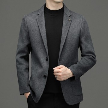 [米蘭精品] 西裝外套休閒西服-秋冬手工羊毛男外套4色74ie1