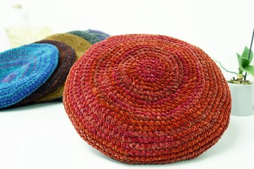 紅橙色系段染貝雷帽