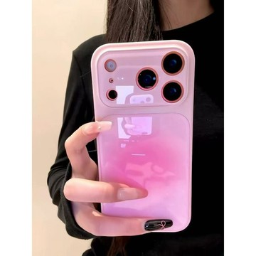 暈染粉適用蘋果17AIR/16PROMAX手機殼15PLUS大視窗14iPhone13套