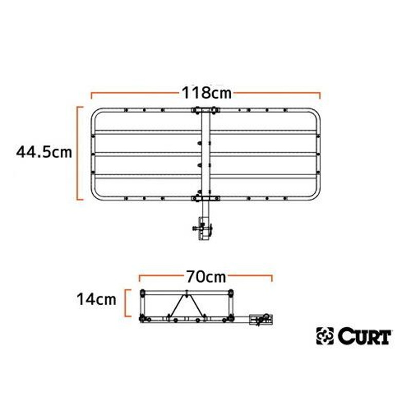 ヒッチキャリア ヒッチカーゴ CURT製 18145 2インチ/50.8mm 1.25インチ