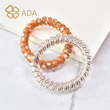 ADA糖果色電話線髮束-橙色系2入
