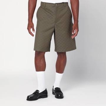 Forest green Bermuda shorts in GG fabric