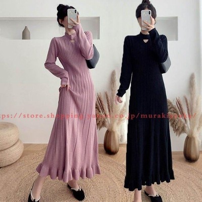 ニットワンピース レディース ロング コーデ 秋冬 長袖 カットソー セーター マキシワンピース きれいめ 上品 暖かい 着痩せ 通販 Lineポイント最大get Lineショッピング
