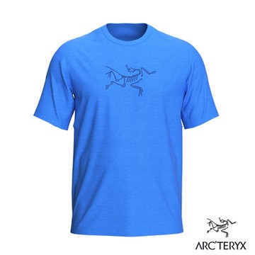 【Arcteryx 始祖鳥官方直營】男 Cormac Logo 快乾短袖圓領衫 流動藍