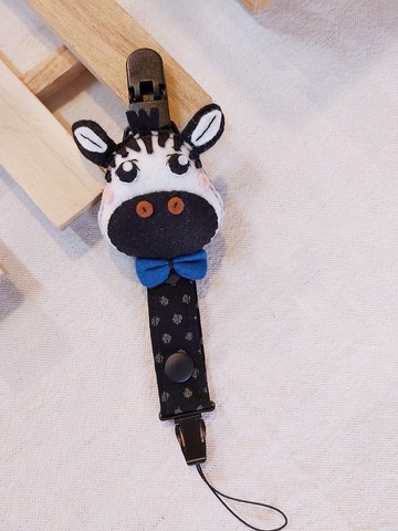 斑馬款  奶嘴鏈夾  手帕夾  可調整式奶嘴鏈夾