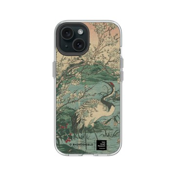 iPhone 15 Clear 透明 - Van Gogh Museum - 鶴與櫻花選自草木花鳥圖會系列