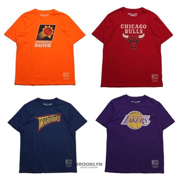 M&N 短T NBA TEAM LOGO 棉質 短袖 公牛 勇士 湖人 太陽 男 (布魯克林) MT22ATS01-