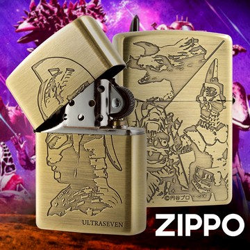 ZIPPO 超人力霸王-膠囊怪獸&BS防風打火機 ZA-6-U05 金色髮絲紋 奧特曼 雷射 蝕刻 終身保固