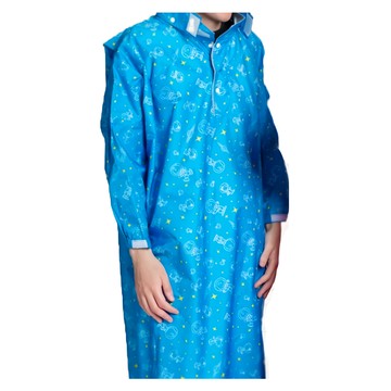 PEANUTS 史努比 兒童套頭式背包雨衣  藍色  S