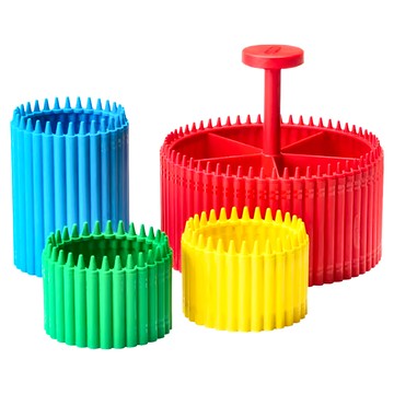 Crayola 繪兒樂 書桌收納4件組 蠟筆收納筒 x 2 + 鉛筆收納筒 + 圓形收納架  1組  紅色 + 黃色 + 綠色 + 藍色