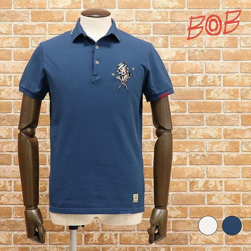 春夏 Bob Italy製ポロシャツ さらっとカノコ伸縮 刺繍ワッペン 人物 ワンポイント 台襟 大人カジュアル 半袖 ハイカジュアル イタリアブランド メンズ服 通販 Lineポイント最大0 5 Get Lineショッピング