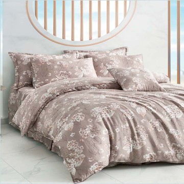 【多利寶寢具】Indian_100%純天絲雙人四件式兩用被床包組-莫麗花園